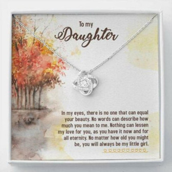 Daughter Necklace, To My Daughter “Equal Your Beauty , Fall” Love Knot Necklace Gift From Dad Mom - Thegiftio UK