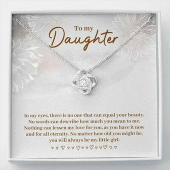Daughter Necklace, To My Daughter “Equal Your Beauty” Love Knot Necklace Gift From Dad Mom - Thegiftio UK