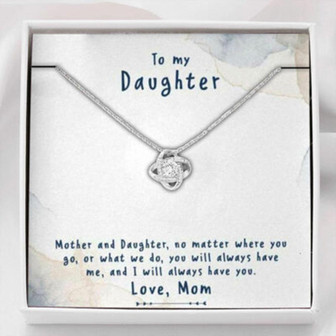 Daughter Necklace, To My Daughter “No Matter” Love Knot Necklace Gift From Dad Mom - Thegiftio UK