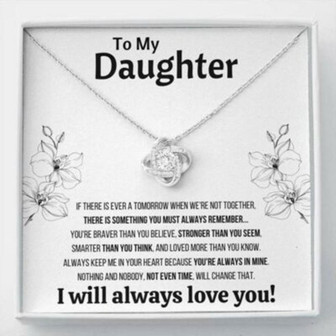 Daughter Necklace, To My Daughter “Not Even Time” Love Knot Necklace Gift From Dad Mom - Thegiftio UK