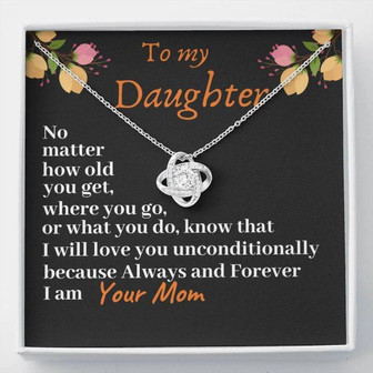 Daughter Necklace, To My Daughter I Love You Unconditionally Love Knot Necklace, Birthday Gift - Thegiftio UK