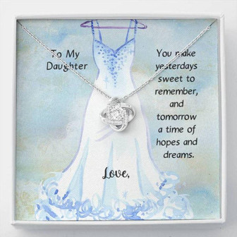 Daughter Necklace, To My Daughter Love Knot Necklace For Wedding Gift, Bride Wedding Day Gift - Thegiftio UK