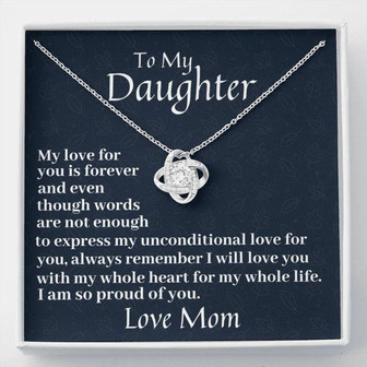 Daughter Necklace, To My Daughter My Love For You Is Forever Love Knot Necklace, Birthday Gift - Thegiftio UK