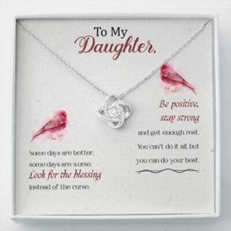 Daughter Necklace, To My Daughter Necklace , “Be Positive, Stay Strong” , Daughter Gift From Mom - Thegiftio UK