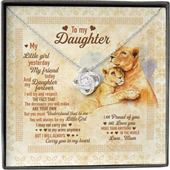 Daughter Necklace, To My Daughter Necklace From Mom Lion Little Girl Proud Of You - Thegiftio UK