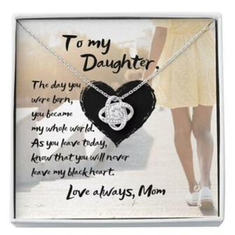 Daughter Necklace, To My Daughter Necklace Gift , Ever In My Black Heart Love Knot Necklace - Thegiftio UK