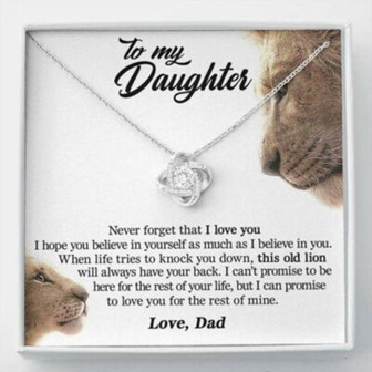 Daughter Necklace, To My Daughter Necklace Gift , This Old Lion Will Always Have Your Back - Thegiftio UK