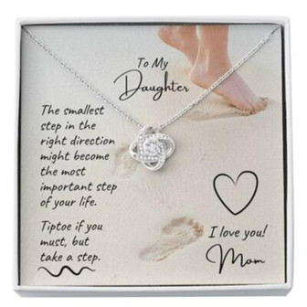 Daughter Necklace, To My Daughter Necklace Gift , Take A Step Love Knot Necklace - Thegiftio UK