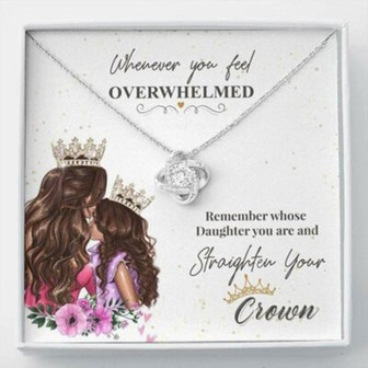 Daughter Necklace, To My Daughter Straighten Your Crown Necklace, Gift For Daughter From Mom - Thegiftio UK