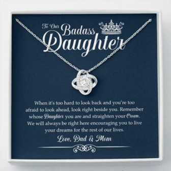 Daughter Necklace, To Our Badass Daughter Necklace , You Are And Straighten Your Crown - Thegiftio UK