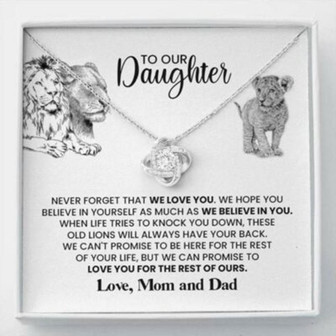 Daughter Necklace, To Our Daughter “These Old Lions” Love Knot Necklace Gift From Dad - Thegiftio UK