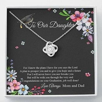 Daughter Necklace, To Our Daughter Love Knot Graduation Gift Necklace, Graduation Gift For Her, College, Senior Graduation Necklace - Thegiftio UK