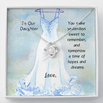 Daughter Necklace, To Our Daughter Love Knot Necklace For Wedding Gift - Thegiftio UK