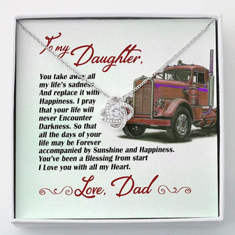 Daughter Necklace, Trucker’S Daughter Gift , Necklace For Daughter , Love Knot Necklace - Thegiftio UK