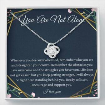 Daughter Necklace, You Are Not Alone Necklace For Cancer Support Gift Survivor Inspirational Gift - Thegiftio UK