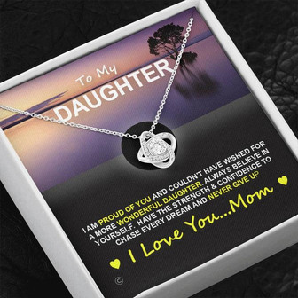 ♥ Daughter...Never Give Up Love Knot Necklace ♥ - Thegiftio