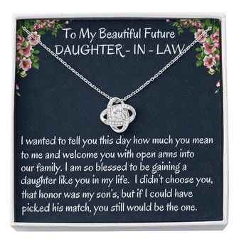 Daugter-In-Law Necklace, Future Daughter-In-Law Gift On Wedding Day ? Bride Gift From Mother In Law, Bonus Daughter Necklace - Thegiftio UK