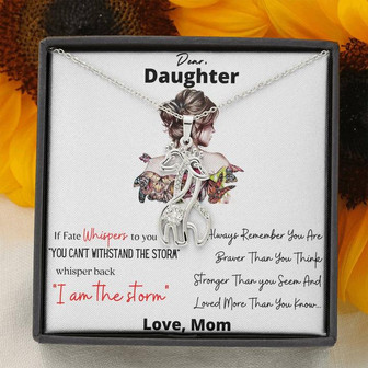 Dear Daughter Necklace, Daddy Necklace For Daughter, Dad To Daughter Necklace, Father Daughter Gifts, Dear My Bonus Daughter Gift, Bonus Daughter Love Knot Necklace, Gift For Bonus Daughter, Gift For Stepdaughter, Bonus Daughter Birthday Gift - Thegiftio
