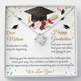Dear Melanie - Happy Graduation - Elegant Love Knot Necklace - Thegiftio UK