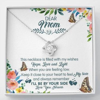 Dear Mom, I'll Be By Your Side Love Knot Necklace, To My Mom Gift Birthday, Christmas Mother's Day Gift For Mom, Mommy Necklace Gift - Thegiftio UK