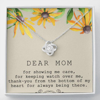 Dear Mom Love Knot Necklace Message Card - Thegiftio UK