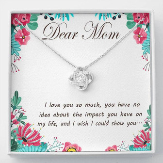 Dear Mom Necklace, Mother Necklace, Mom Gift, Mother's Day Gift, Mother's Day Necklace, Mother Daughter Gift, Love Knot Necklace - Thegiftio UK