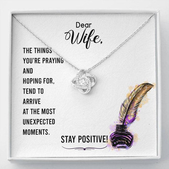 Dear Wife - The Things You're Praying And Hoping For - Love Knot Necklace - Thegiftio UK