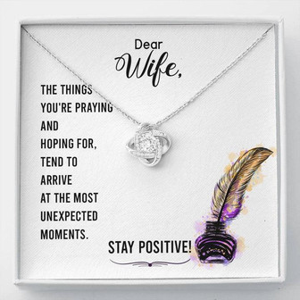 Dear Wife - The Things You're Praying And Hoping For - Love Knot Necklace - Thegiftio UK