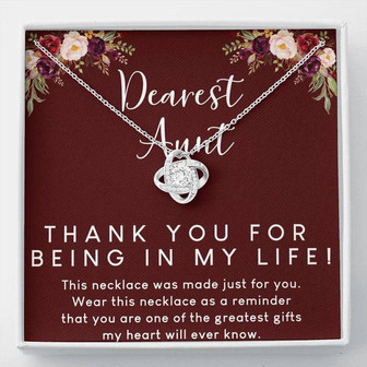 Dearest Aunt Love Knot Necklace Message Card - Thegiftio UK