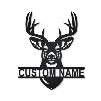 Deer Hunting Metal Sign Art | Metal Wall Art | Deer Antler Decor | Deer Camp Sign | Housewarming Outdoor Metal Sign - Thegiftio