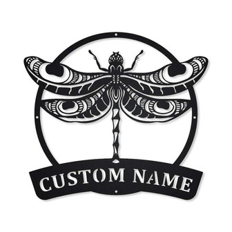 Dragonfly Monogram Metal Sign Art | Metal Wall Art | Dragonfly Antler Decor | Dragonfly Metal Sign | Housewarming Outdoor Metal Sign - Thegiftio UK