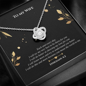 Each And Every Day -Love Knot Necklace For Wife - Thegiftio UK