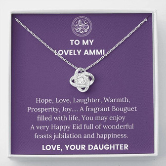 Eid Mubarak - To My Lovely Ammi - Love Knot Necklace - Thegiftio UK
