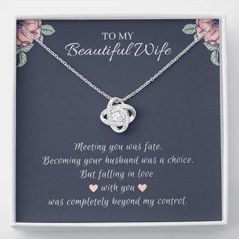 Elegant "To My Wife - Meeting You Was Fate" Love Knot Necklace - Thegiftio UK