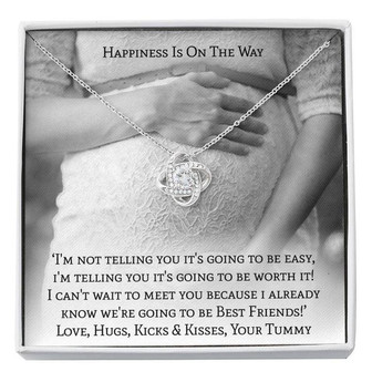 Expecting Mother Gift - Happiness Is On The Way - Love Knot Necklace - Thegiftio UK