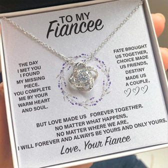 Fe1 Love Knot Necklace Gift For Fiancee - Thegiftio UK