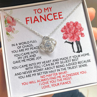 Fe2 Love Knot Necklace Gift For Fiancee - Thegiftio UK