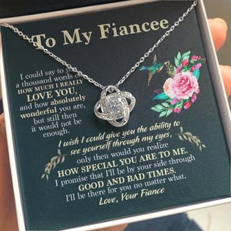 Fe3 Love Knot Necklace Gift For Fiancee - Thegiftio UK