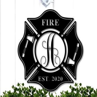 Firefighter Gift, Firefighter Maltese Metal Cross, Firefighter Gift Idea, Custom Metal Fire Department Sign, Fireman gift - Thegiftio UK