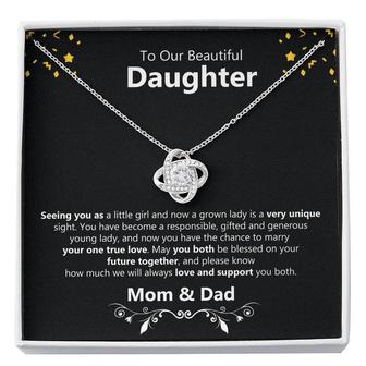 Love Knot Necklace - Personalized Groom From Parents To Beautiful Daughter - Thegiftio UK