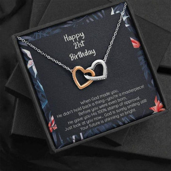 Friend Necklace, 21St Birthday God Made A Masterpiece With You, Cz Connected Hearts Necklace - Thegiftio UK