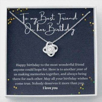 Friend Necklace, Happy Birthday Best Friend Necklace Gift, Best Friend Thoughtful Gift, Message Card - Thegiftio UK