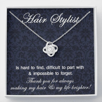 Friend Necklace, Love Knot Necklace, Hair Stylist Gift, Hair Stylist Necklace, Gift For Hairstylist, Hairdresser Necklace, Hair Dresser Appreciation Gift - Thegiftio