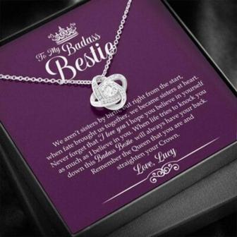 Friend Necklace, Personalized Necklace Badass Bestie Gift , Straighten Your Crown Custom Name - Thegiftio UK