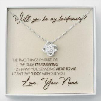 Friend Necklace, Personalized Necklace Bridesmaid Proposal Gift, Will You Be My Bridesmaid Custom Name - Thegiftio UK