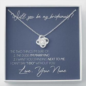 Friend Necklace, Personalized Necklace Bridesmaid Proposal Gift, Will You Be My Bridesmaid Custom Name - Thegiftio UK