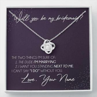 Friend Necklace, Personalized Necklace Bridesmaid Proposal Gift, Will You Be My Bridesmaid Custom Name - Thegiftio UK