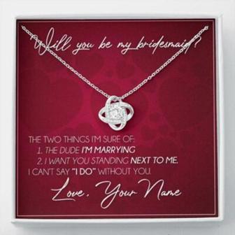 Friend Necklace, Personalized Necklace Bridesmaid Proposal Gift, Will You Be My Bridesmaid Custom Name - Thegiftio UK