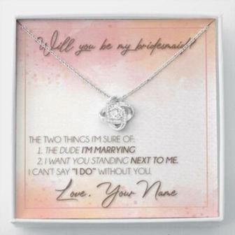 Friend Necklace, Personalized Necklace Bridesmaid Proposal Gift, Will You Be My Bridesmaid Custom Name - Thegiftio UK