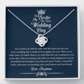 Friend Necklace, Personalized Necklace To My Bestie On Your Wedding Day , Gift For Bestie Wedding Gift, Bridal Shower Custom Name - Thegiftio UK
